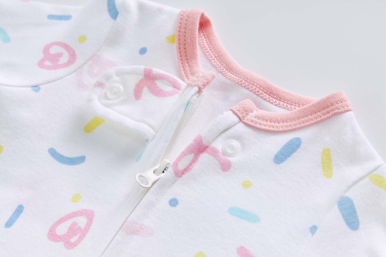 Baby Cotton Sleepsuit Colorful Sprinkles Two Way Zipper All In One Jumpsuit Feet Cover - Little Kooma