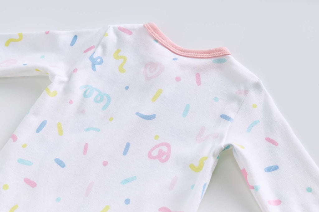 Baby Cotton Sleepsuit Colorful Sprinkles Two Way Zipper All In One Jumpsuit Feet Cover - Little Kooma