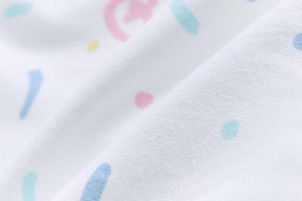 Baby Cotton Sleepsuit Colorful Sprinkles Two Way Zipper All In One Jumpsuit Feet Cover - Little Kooma