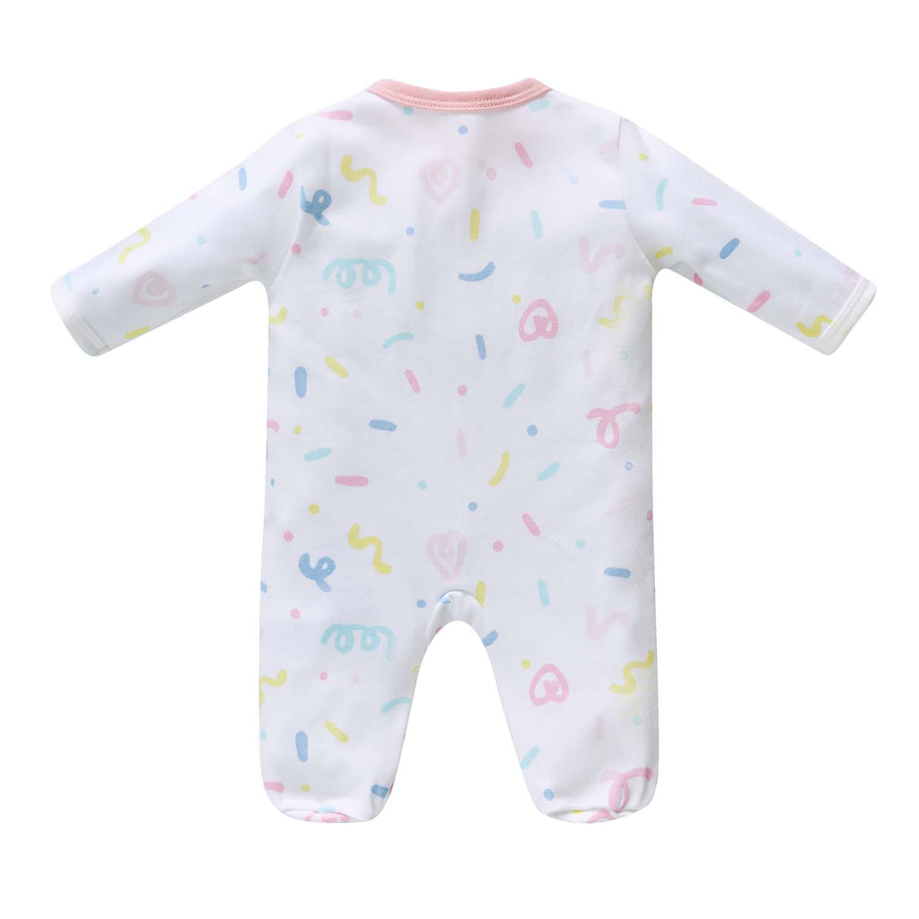 Baby Cotton Sleepsuit Colorful Sprinkles Two Way Zipper All In One Jumpsuit Feet Cover - Little Kooma