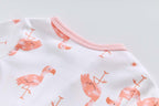 Baby Cotton Sleepsuit Flamingo Two Way Zip All In One Jumpsuit Feet Cover - Little Kooma