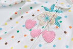 Baby Cotton Sleepsuit Polka Dots Cherry Two Way Zipper All In One Jumpsuit Feet Cover - Little Kooma