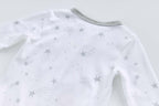Baby Boy Cotton Sleepsuit White Star Excavator Two Way Zipper All In One Jumpsuit - Little Kooma