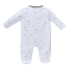 Baby Boy Cotton Sleepsuit White Star Excavator Two Way Zipper All In One Jumpsuit - Little Kooma