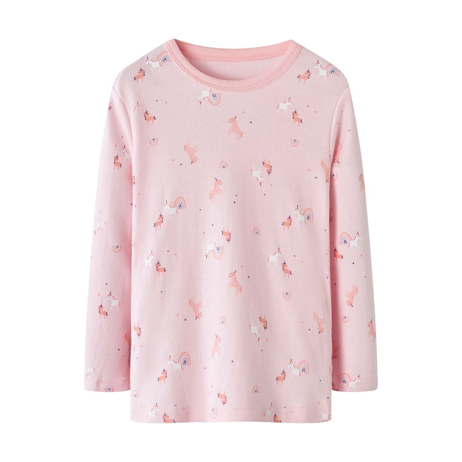 Baby Kids Pajamas Pink Unicorn Top n Pants Set - Little Kooma