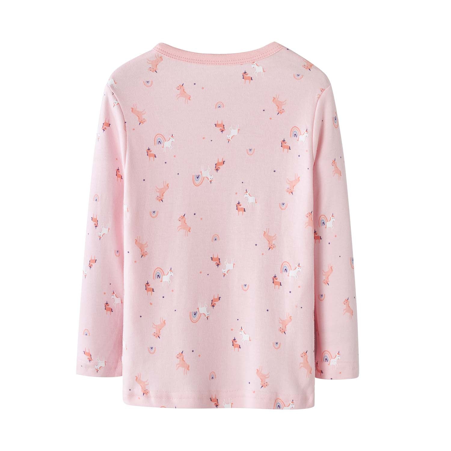 Baby Kids Pajamas Pink Unicorn Top n Pants Set - Little Kooma