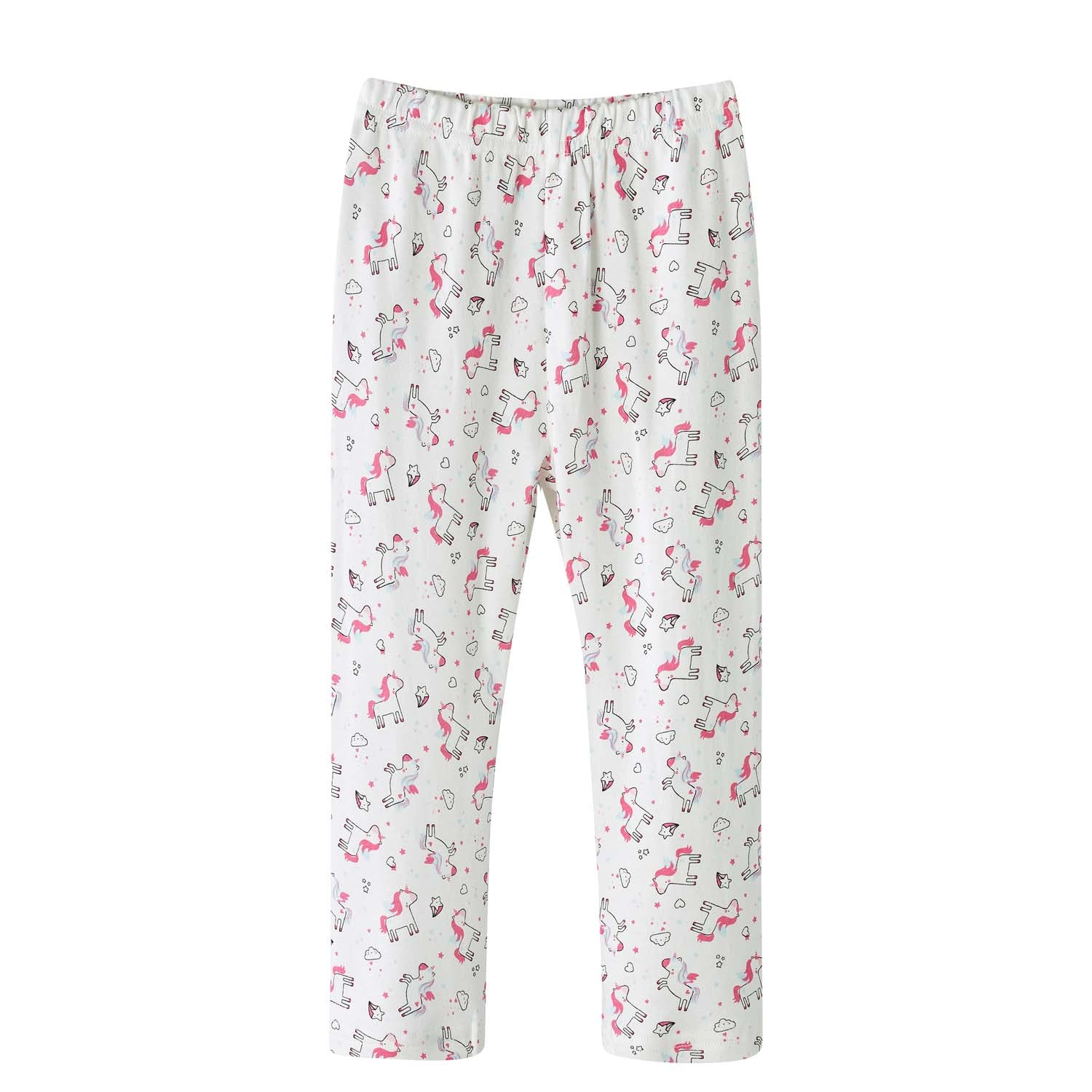 Baby Kids Pajamas White Unicorn Top n Pants Set - Little Kooma