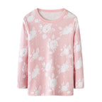 Baby Kids Pajamas Pink w White Flowers Top n Pants Set - Little Kooma