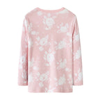 Baby Kids Pajamas Pink w White Flowers Top n Pants Set - Little Kooma