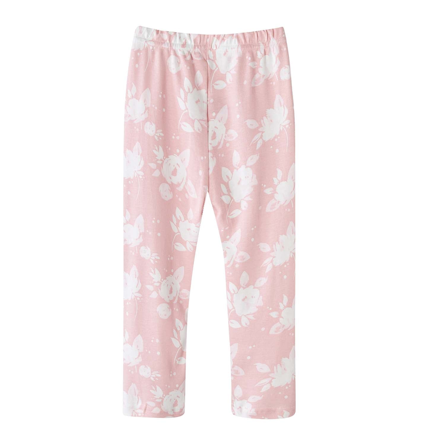 Baby Kids Pajamas Pink w White Flowers Top n Pants Set - Little Kooma
