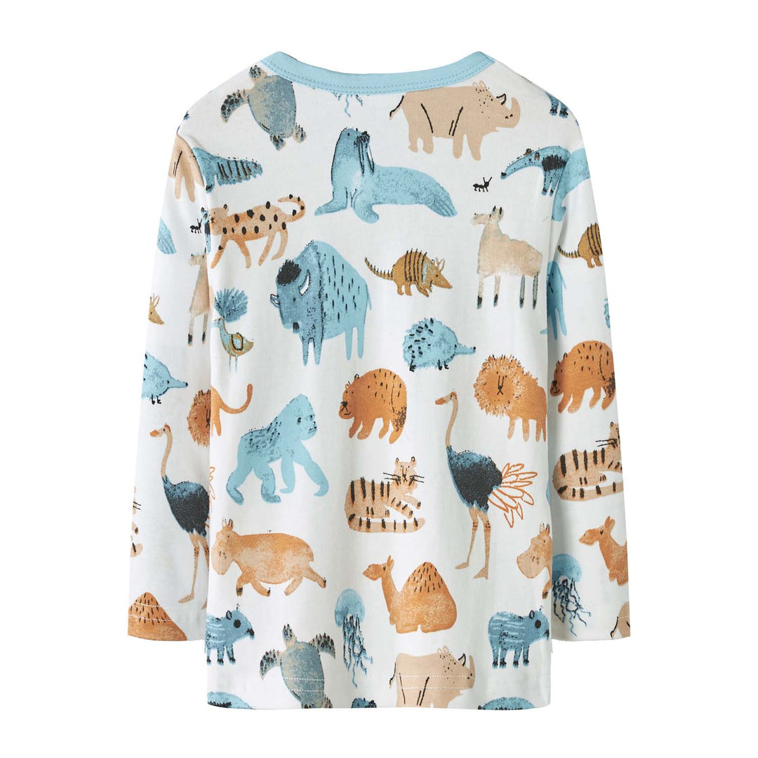 Baby Kids Pajamas Zoo Animals Top n Pants Set - Little Kooma