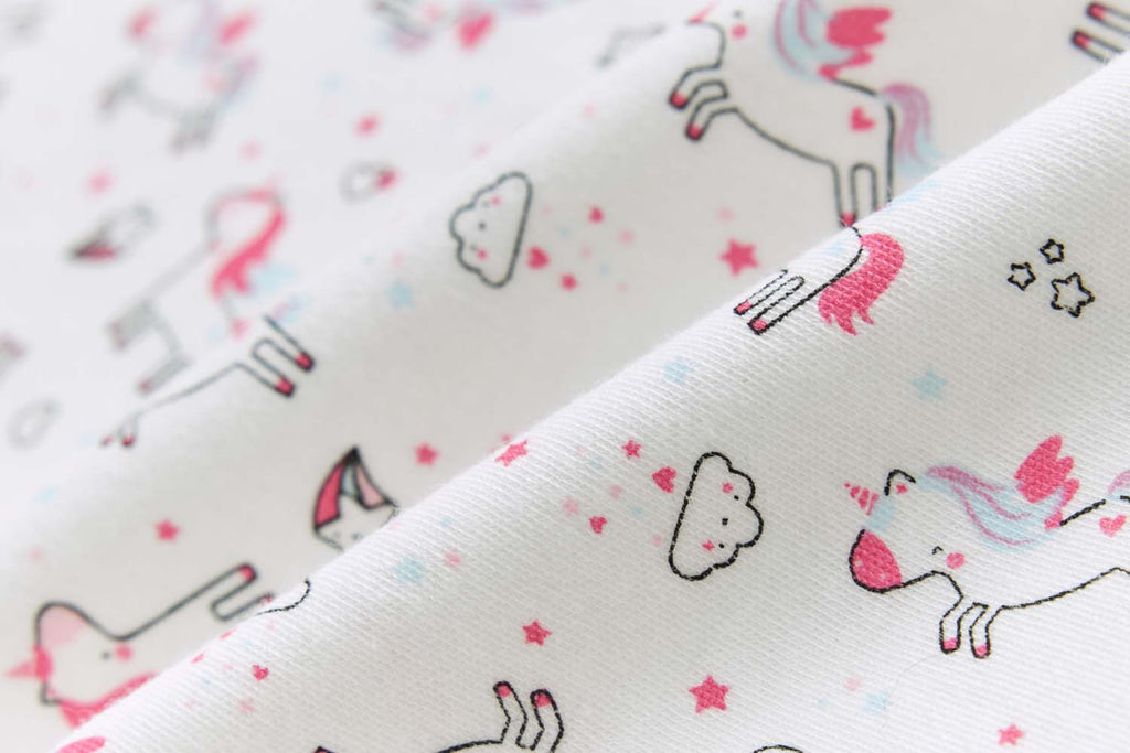 Baby Kids Pajamas White Unicorn Top n Pants Set - Little Kooma