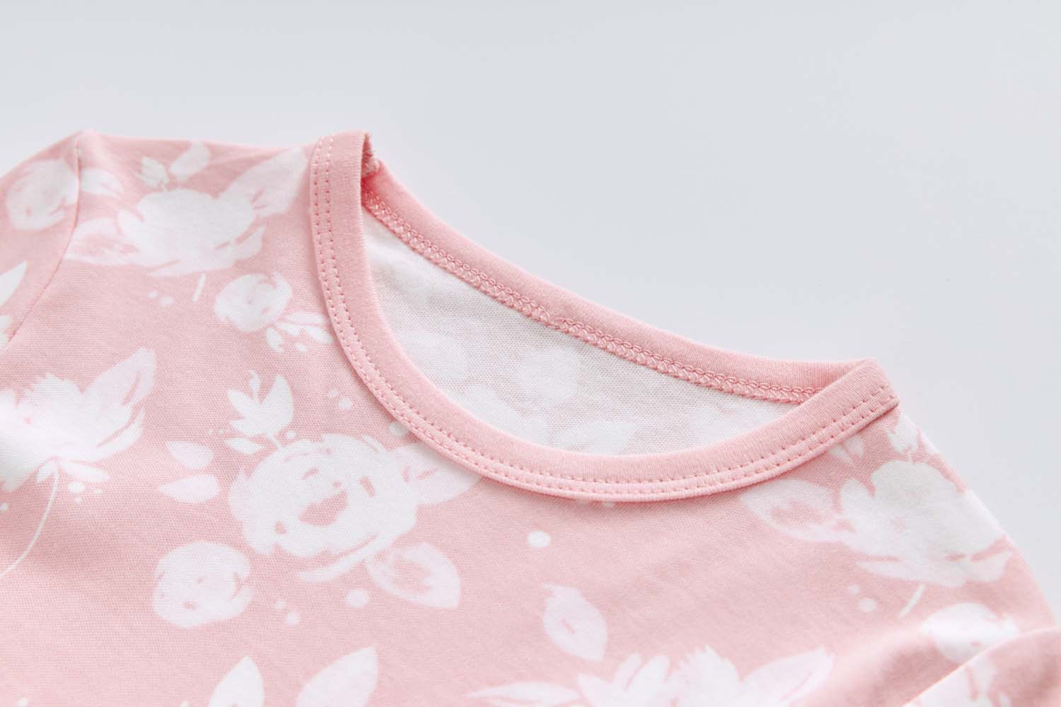 Baby Kids Pajamas Pink w White Flowers Top n Pants Set - Little Kooma