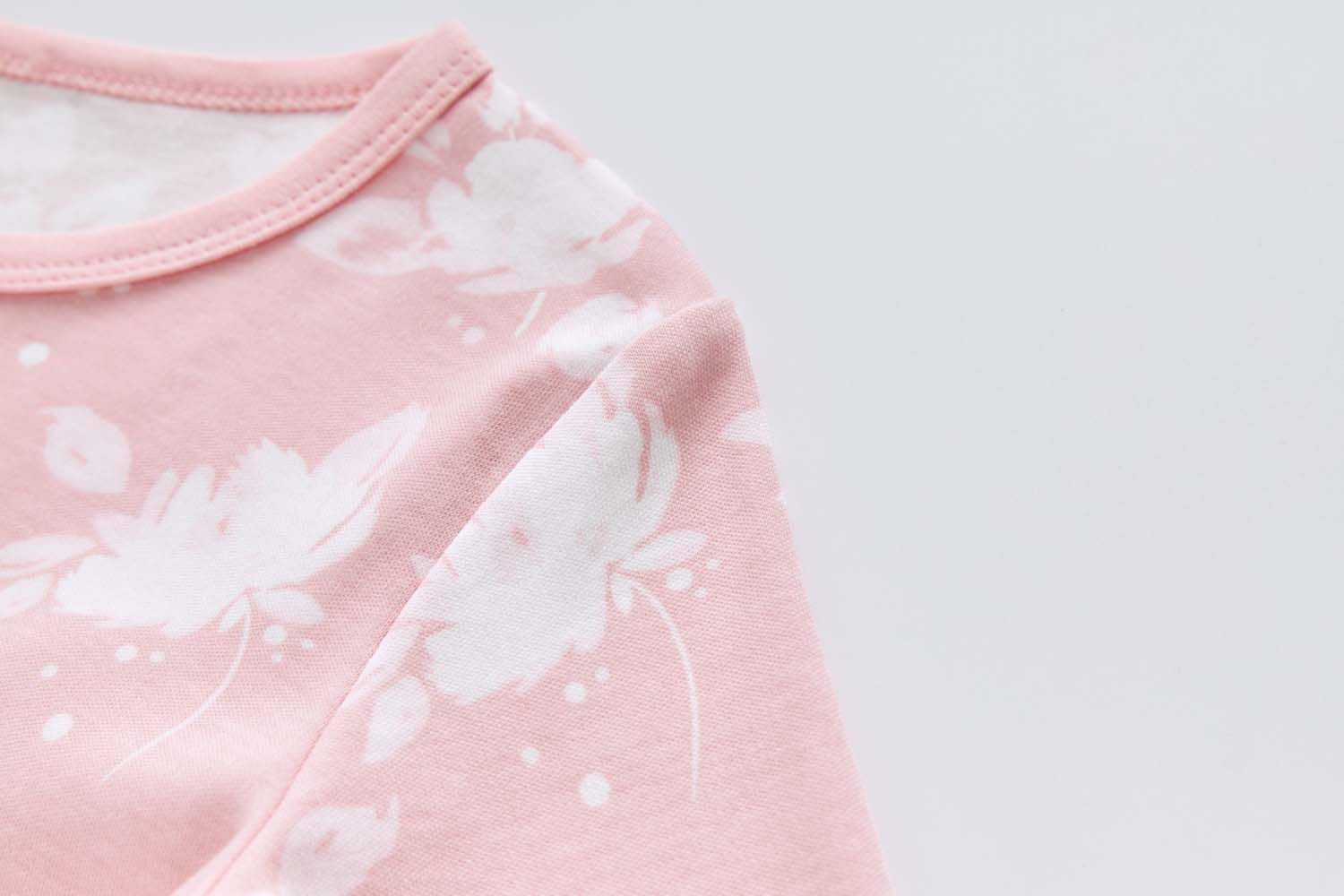 Baby Kids Pajamas Pink w White Flowers Top n Pants Set - Little Kooma