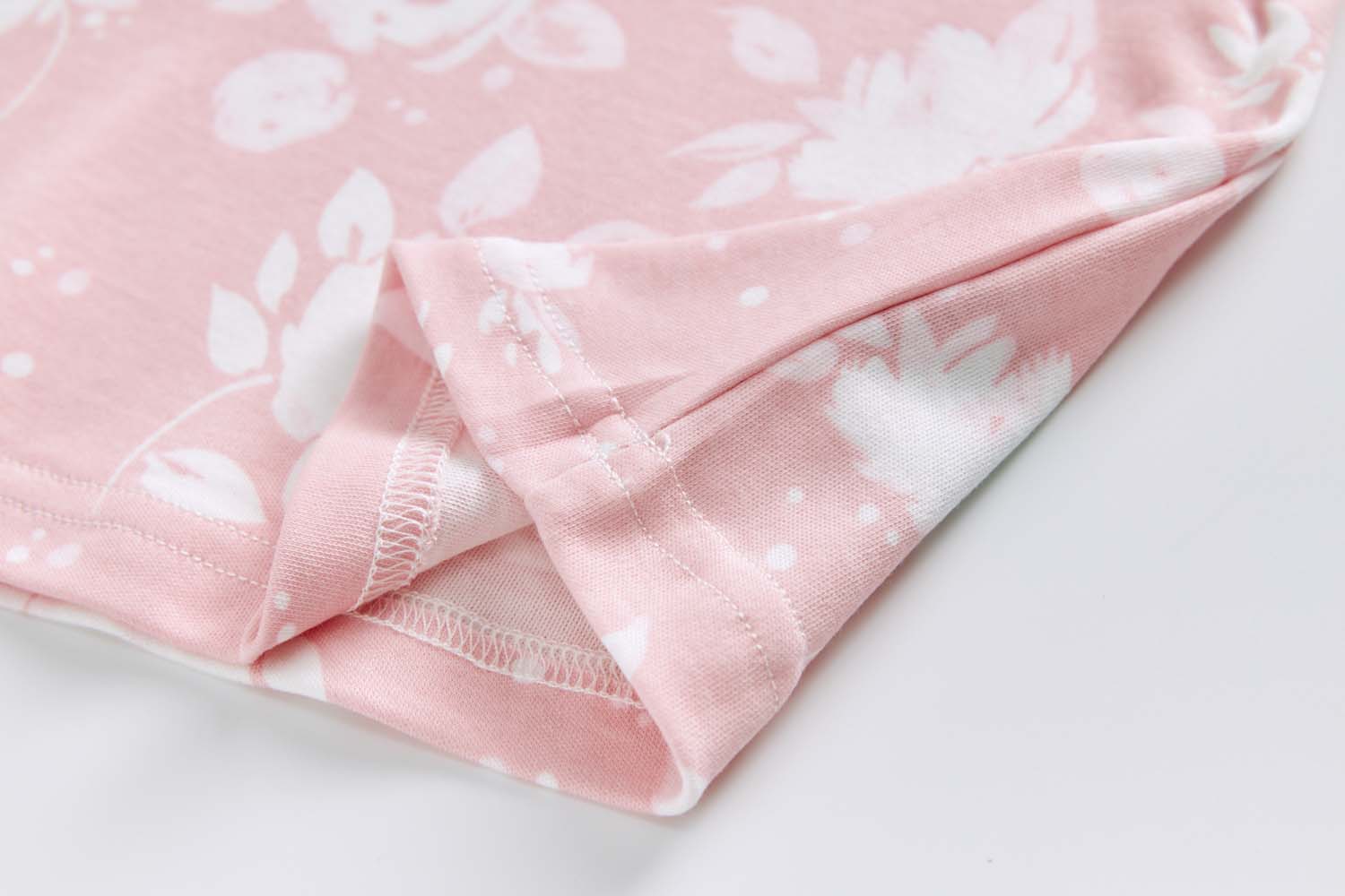 Baby Kids Pajamas Pink w White Flowers Top n Pants Set - Little Kooma