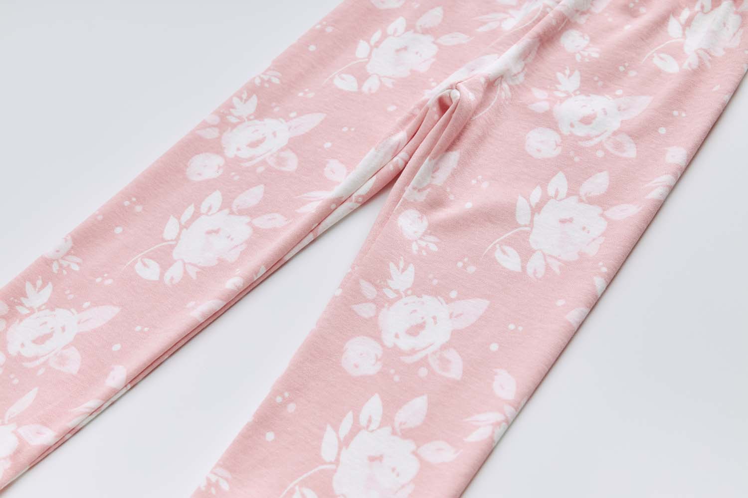 Baby Kids Pajamas Pink w White Flowers Top n Pants Set - Little Kooma