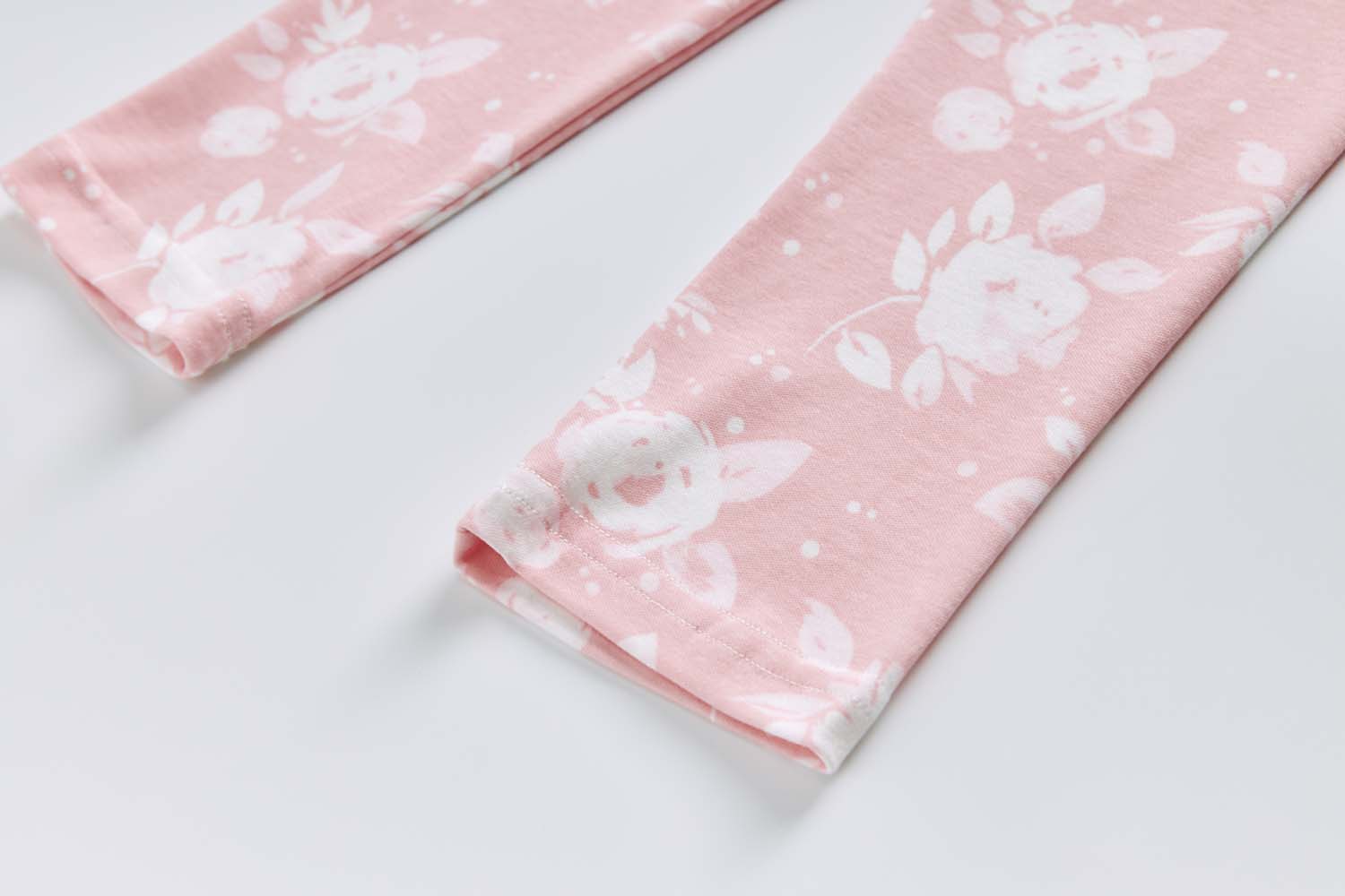 Baby Kids Pajamas Pink w White Flowers Top n Pants Set - Little Kooma