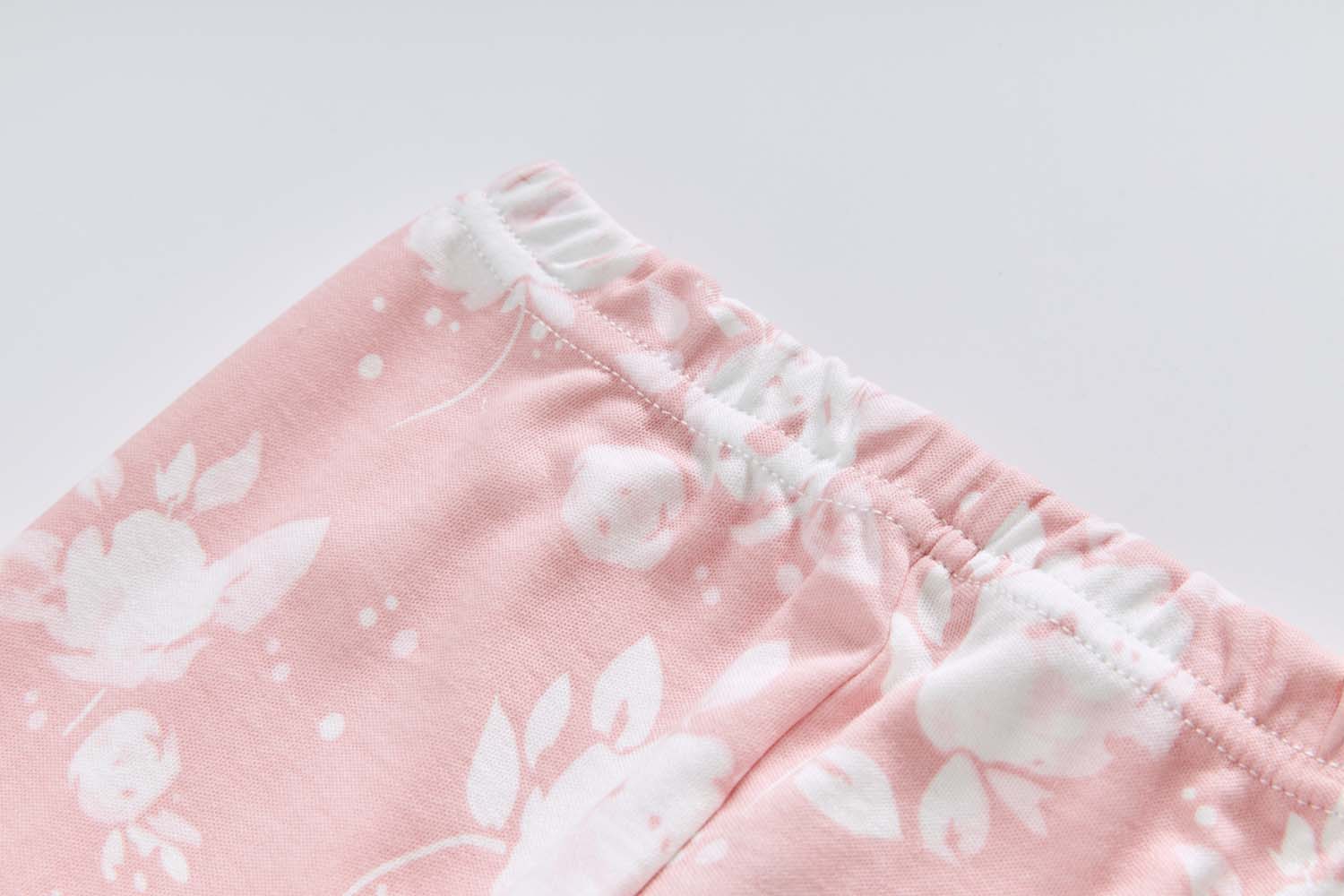 Baby Kids Pajamas Pink w White Flowers Top n Pants Set - Little Kooma
