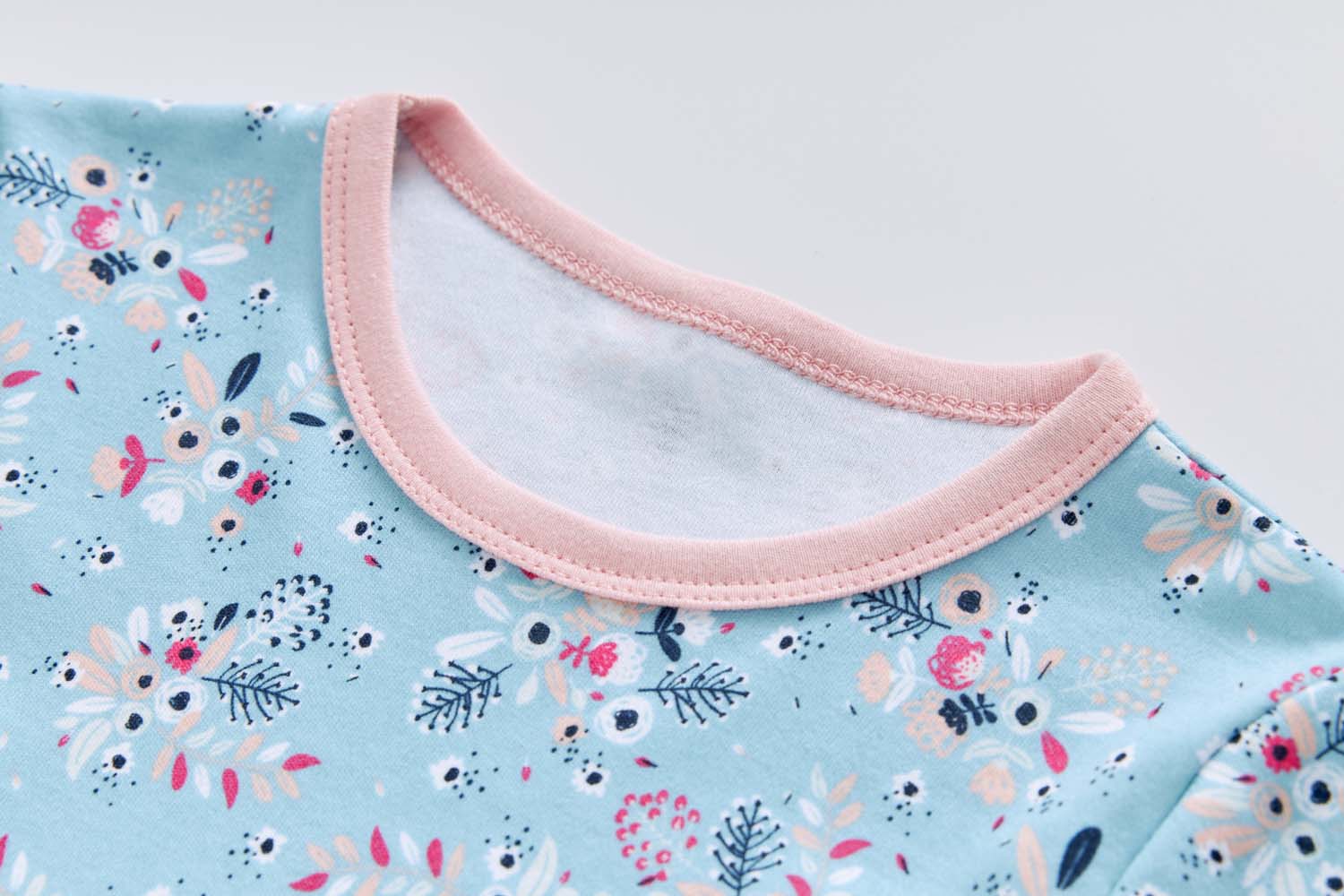 Baby Kids Pajamas Blue w Flowers Bouquet Top n Pants Set - Little Kooma