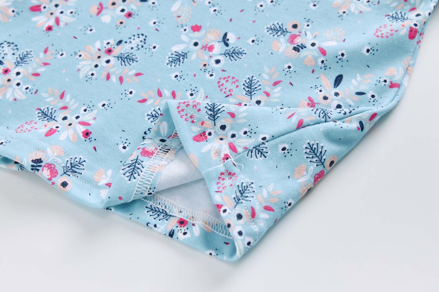Baby Kids Pajamas Blue w Flowers Bouquet Top n Pants Set - Little Kooma