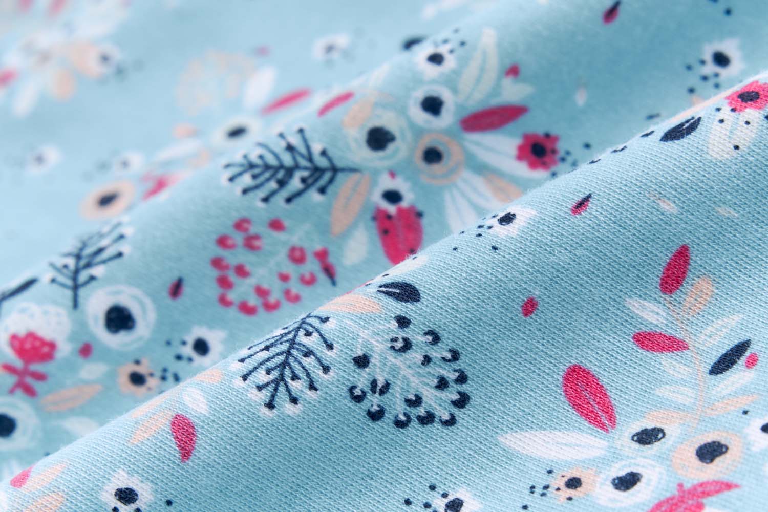 Baby Kids Pajamas Blue w Flowers Bouquet Top n Pants Set - Little Kooma