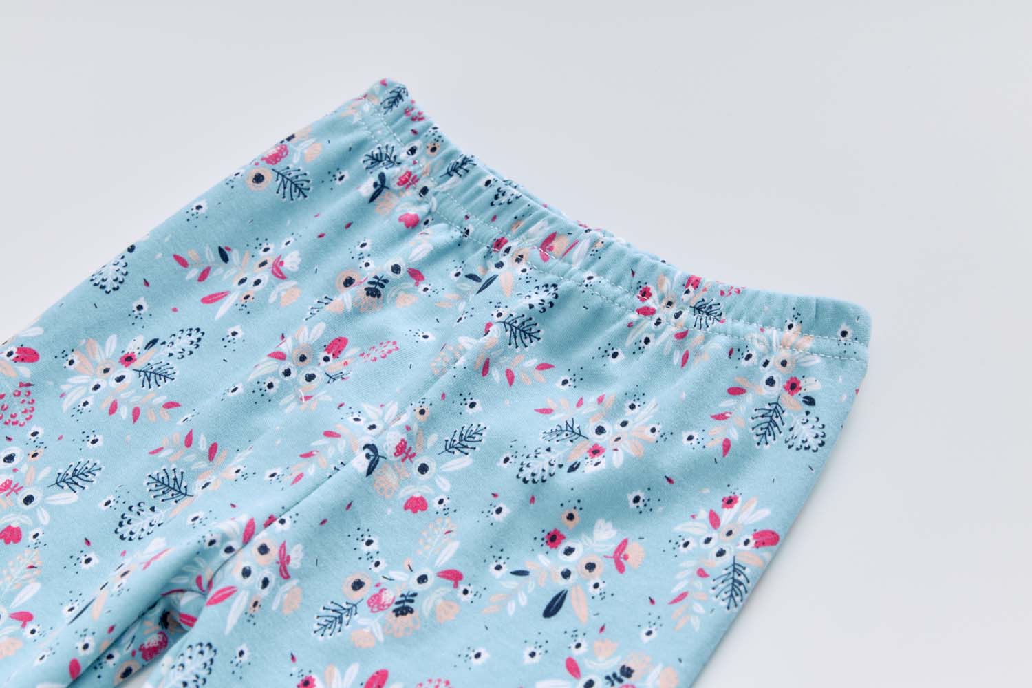 Baby Kids Pajamas Blue w Flowers Bouquet Top n Pants Set - Little Kooma