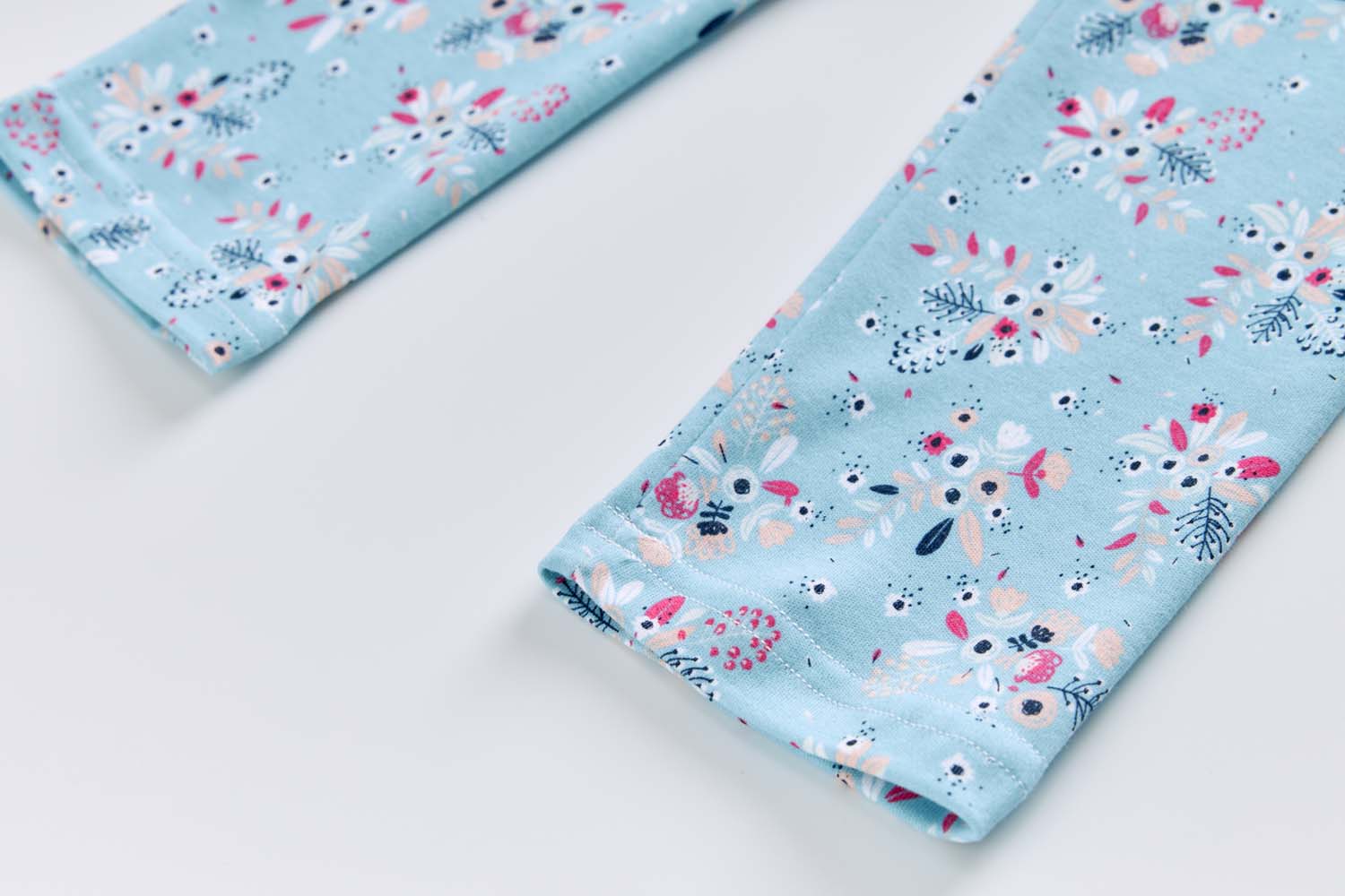 Baby Kids Pajamas Blue w Flowers Bouquet Top n Pants Set - Little Kooma