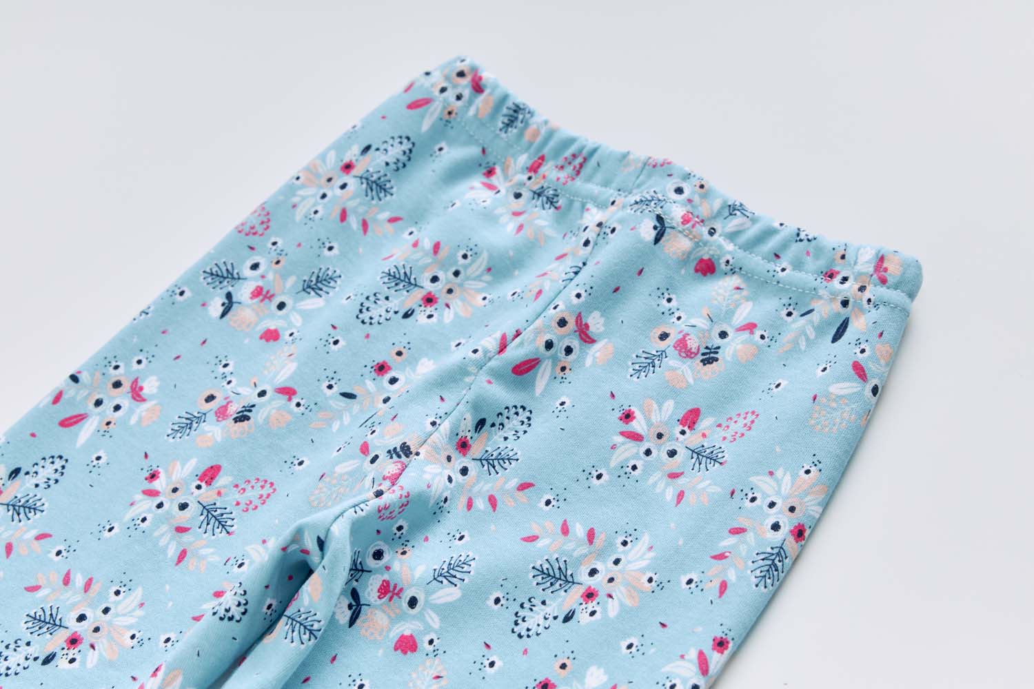Baby Kids Pajamas Blue w Flowers Bouquet Top n Pants Set - Little Kooma