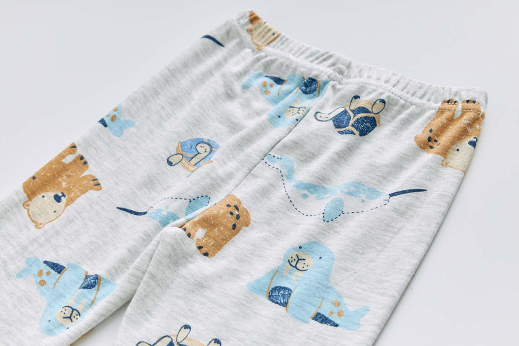 Baby Kids Pajamas Sea Animals Top n Pants Set - Little Kooma