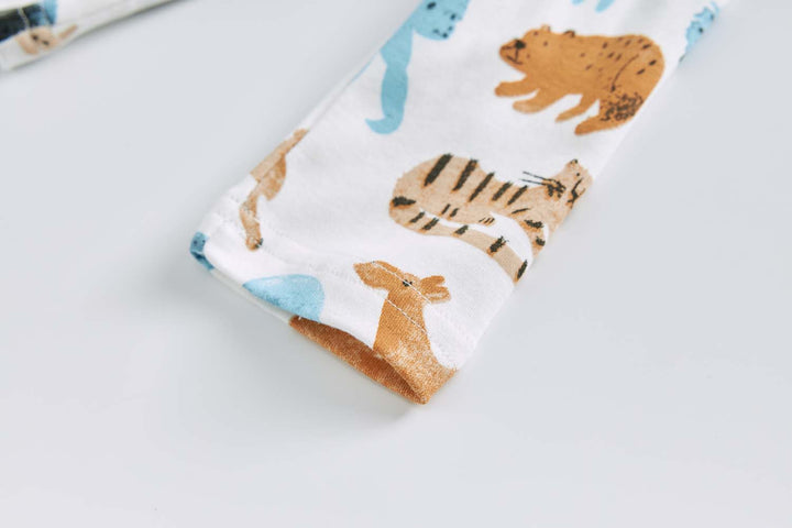 Baby Kids Pajamas Zoo Animals Top n Pants Set - Little Kooma