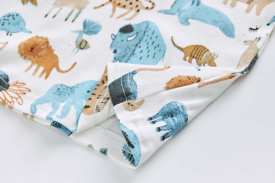 Baby Kids Pajamas Zoo Animals Top n Pants Set - Little Kooma