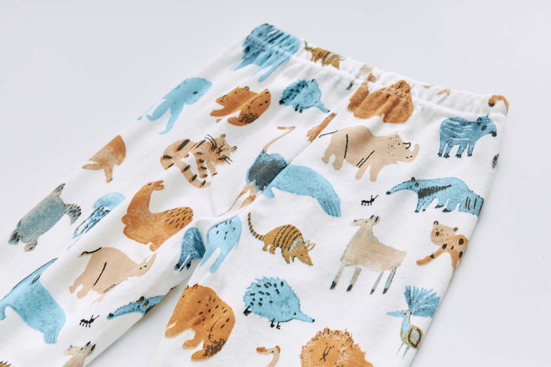 Baby Kids Pajamas Zoo Animals Top n Pants Set - Little Kooma