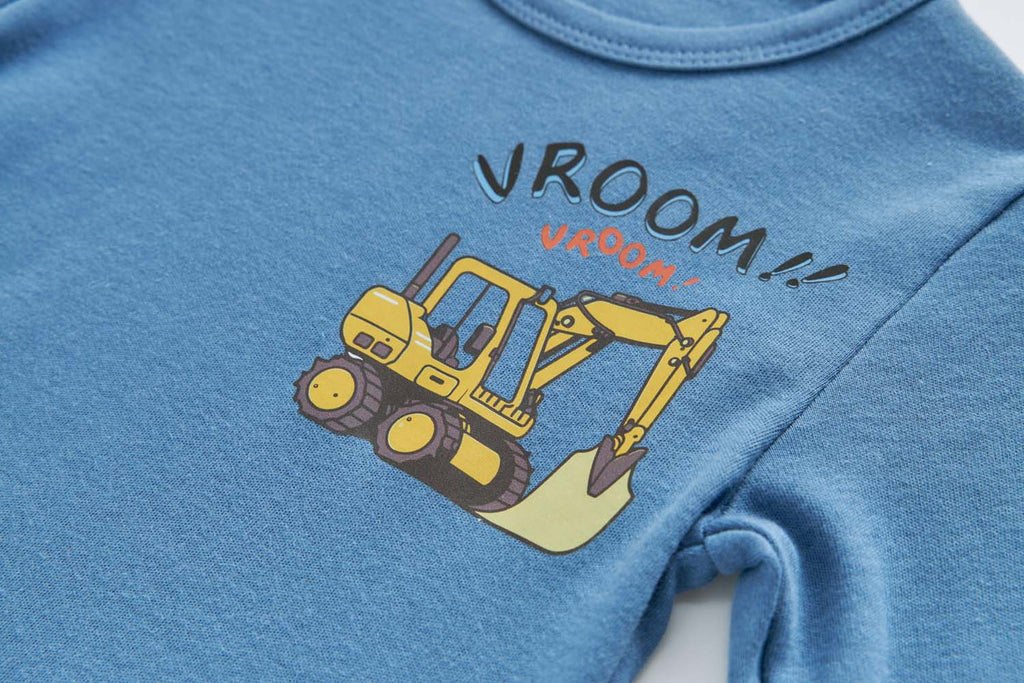 Baby Kids Pajamas Blue Digger Top n Pants Set - Little Kooma