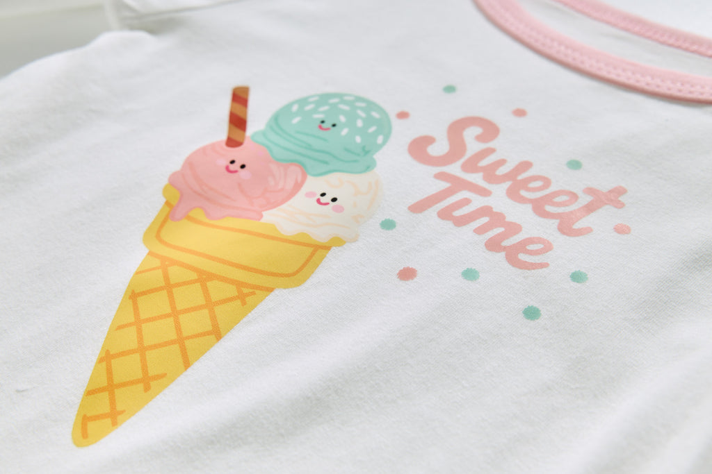 Baby Kids Pajamas Ice Cream Top n Pants Set