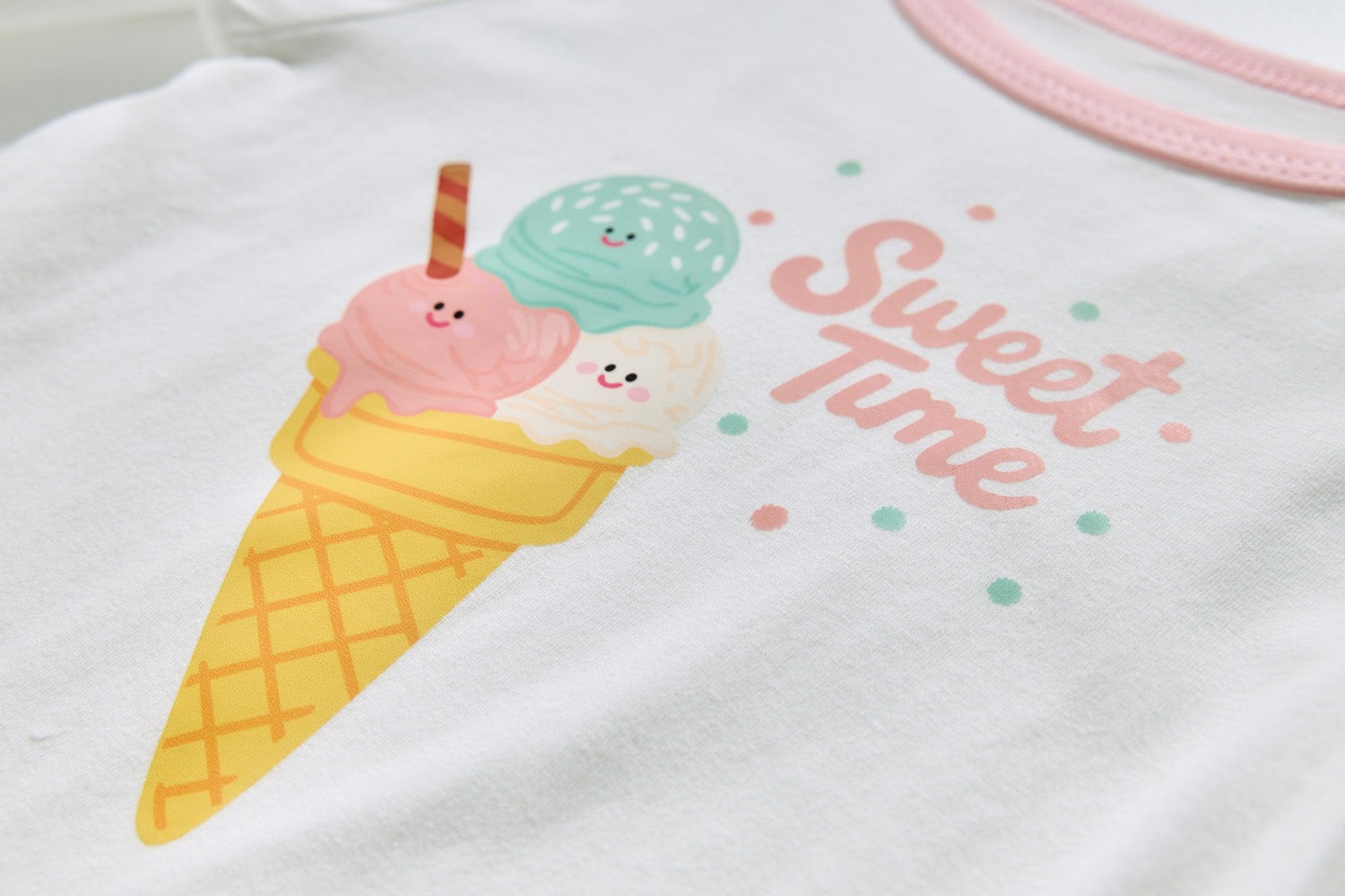 Baby Kids Pajamas Ice Cream Top n Pants Set