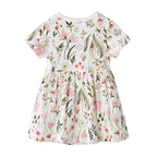 Baby Girl Pink Floral Bodysuit Dress n Pink Cardigan 2 Pc Set - Little Kooma