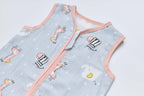 Baby Wearable Muslin Blanket Sleeveless Sleeping Bag 3-Way Zipper Purple Giraffe Zebra Elephant 0.2 TOG - Little Kooma