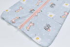 Baby Wearable Muslin Blanket Sleeveless Sleeping Bag 3-Way Zipper Purple Giraffe Zebra Elephant 0.2 TOG - Little Kooma