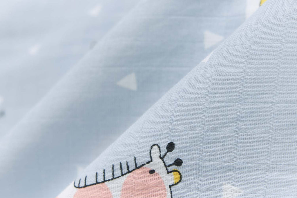 Baby Wearable Muslin Blanket Sleeveless Sleeping Bag 3-Way Zipper Purple Giraffe Zebra Elephant 0.2 TOG - Little Kooma