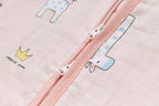 Baby Wearable Muslin Blanket Sleeveless Sleeping Bag 3-Way Zipper Pink Elephant Giraffe 0.2 TOG - Little Kooma