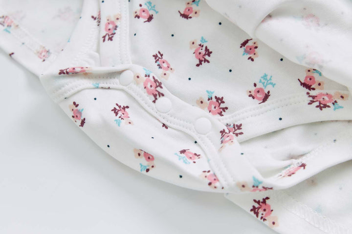 Baby Girl Bouquet Bodysuit Dress n Pink Stripe Cardigan 2 Pc Set