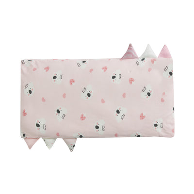Baby Kids Bamboo Pillow Case Baby Bed-Time Hug Pillow Jumbo Pillow w Teething Tag Pink w White Koalas - Little Kooma