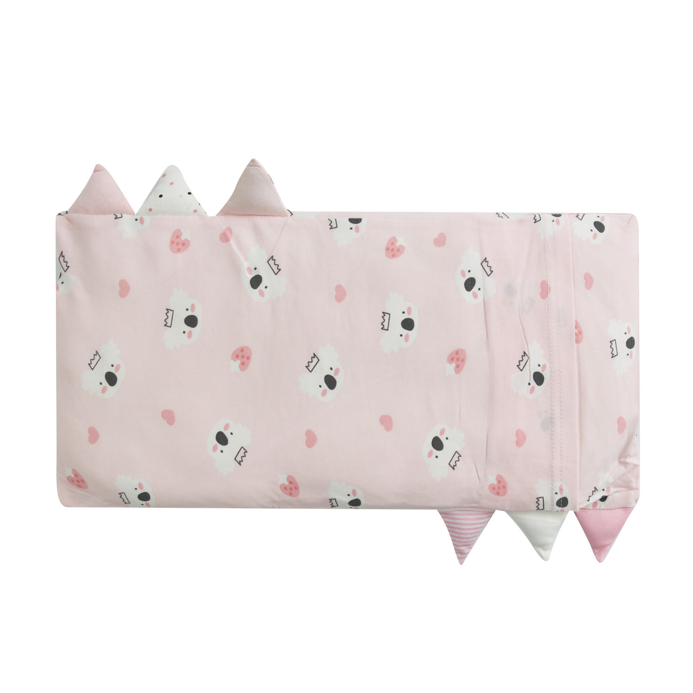 Baby Kids Bamboo Pillow Case Baby Bed-Time Hug Pillow Jumbo Pillow w Teething Tag Pink w White Koalas - Little Kooma