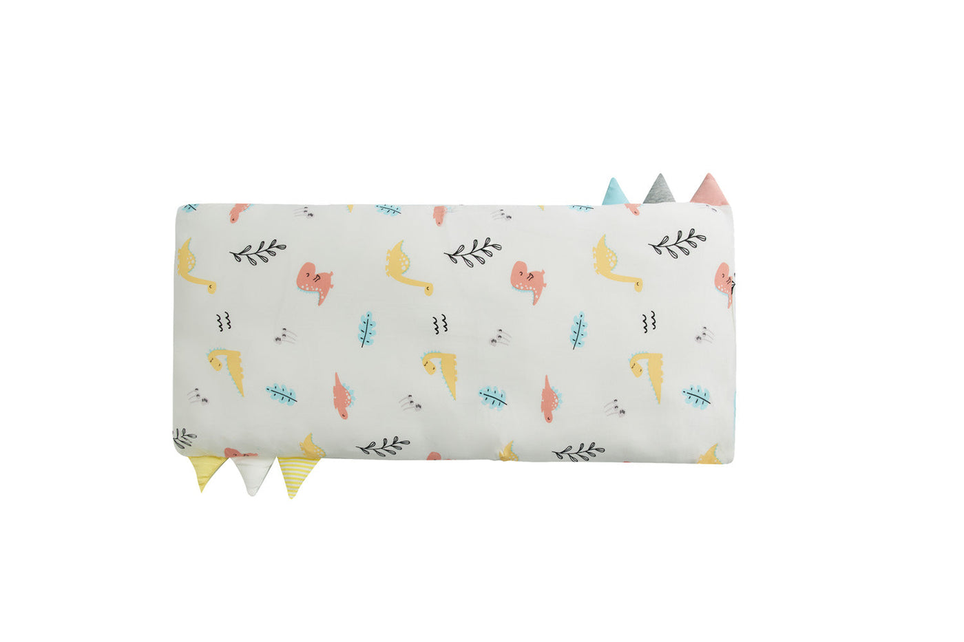 Baby Kids Bamboo Pillow Case Baby Bed-Time Hug Pillow Jumbo Pillow w Teething Tag Colourful Dinosaurs - Little Kooma