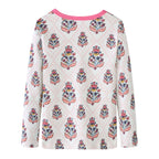Baby Kids Pajamas Pink Flower Top n Pants Set - Little Kooma