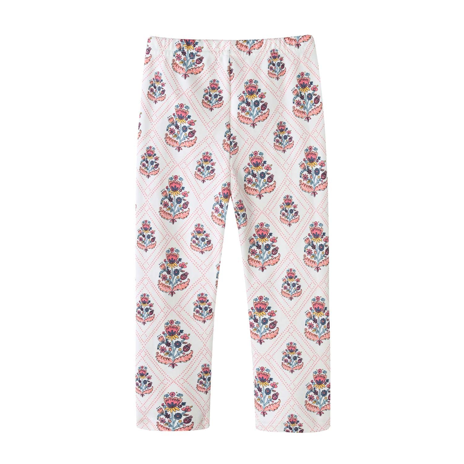 Baby Kids Pajamas Pink Flower Top n Pants Set - Little Kooma