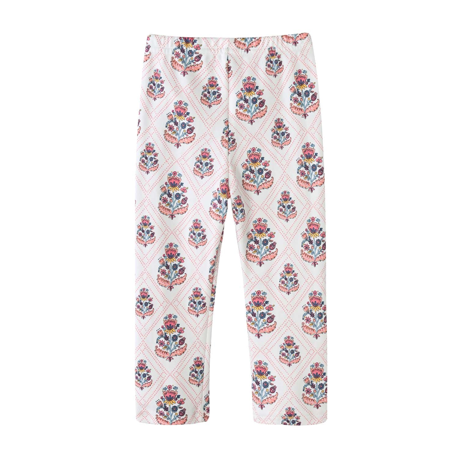 Baby Kids Pajamas Pink Flower Top n Pants Set - Little Kooma