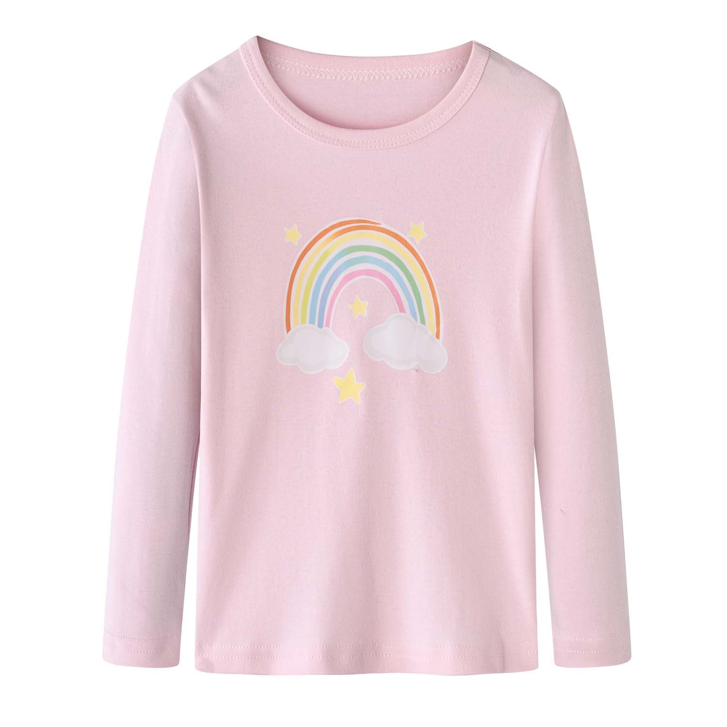 Baby Kids Pajamas Pink Rainbow Top n Pants Set - Little Kooma
