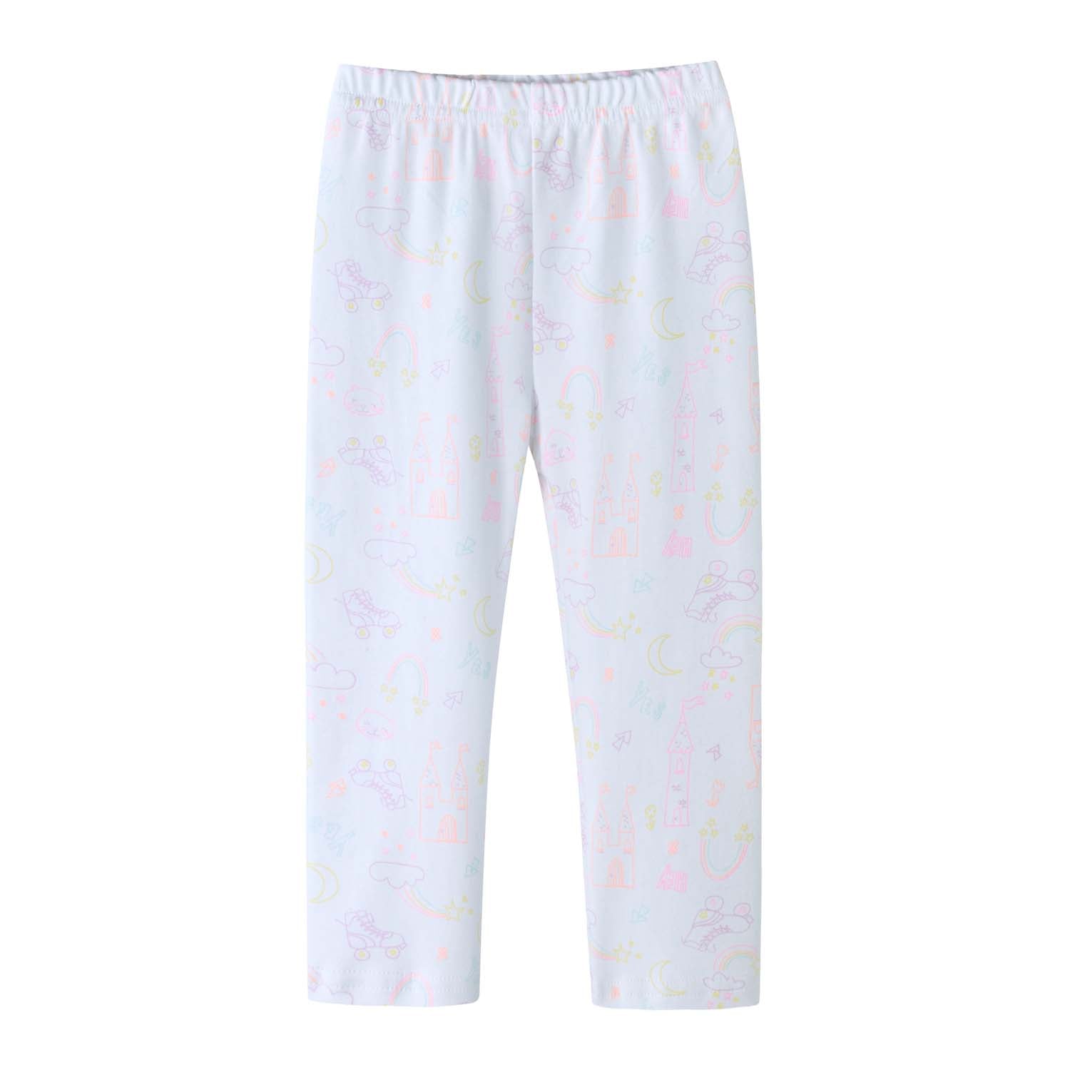 Baby Kids Pajamas Pink Rainbow Top n Pants Set - Little Kooma