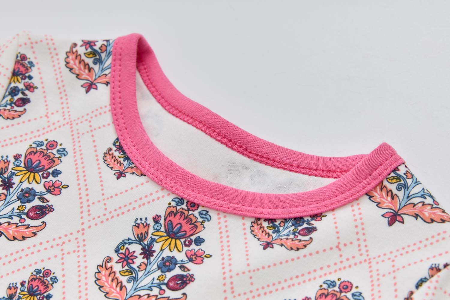 Baby Kids Pajamas Pink Flower Top n Pants Set - Little Kooma